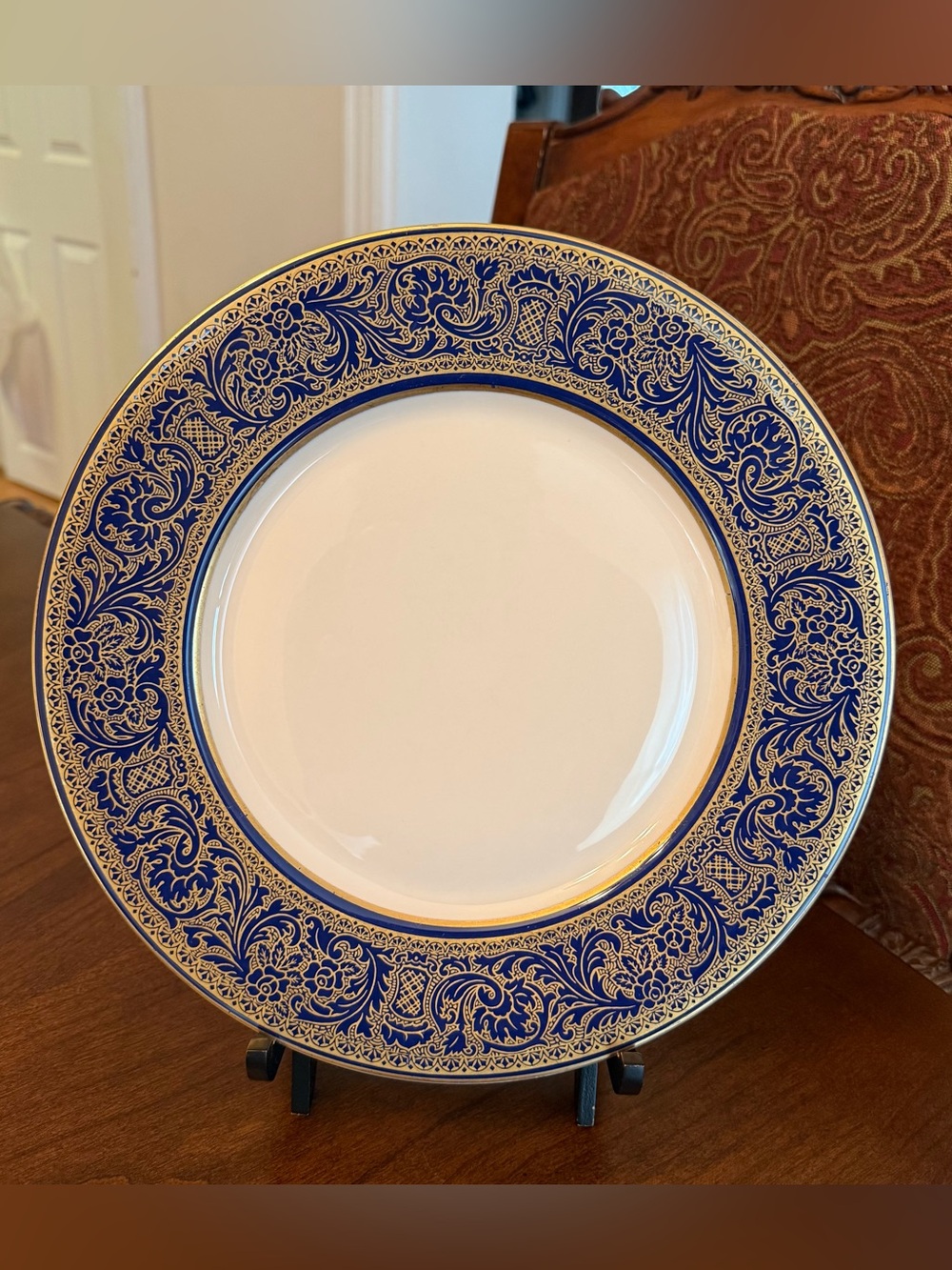 Vintage Franciscan Renaissance Royal Cobalt Gold China 10.5" Dinner Plates *READ